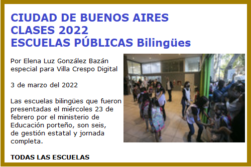 CLASES 2022 ESCUELAS BILINGUES